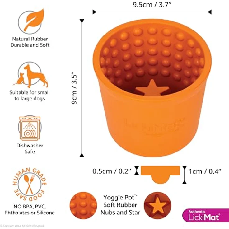 LickiMat Futternapf LickiMat Yoggie Pot, Futternapf in Becherform mit Noppen aus natürlichem Gummi, blau – Bild 3