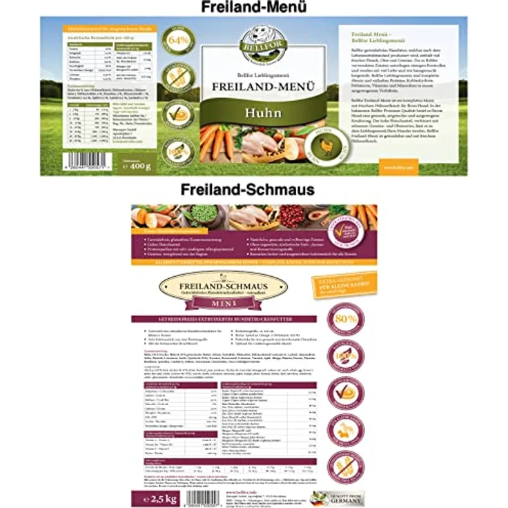 Bellfor Dackel Futter Set, getreidefrei und glutenfrei, 3,11 kg, ohne künstliche Zusatzstoffe, ideal für sensitive Hunde – Bild 3