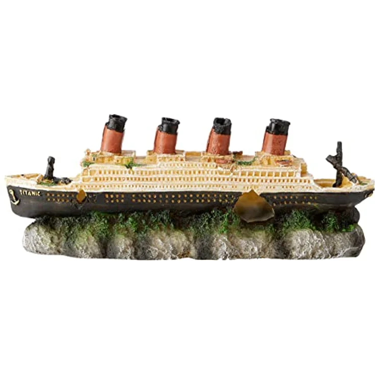 Europet-Bernina Aquariendeko Titanic Schiffswrack mit Ausströmer, 39 cm, ungiftig für Süß- und Meerwasseraquarien – Bild 2