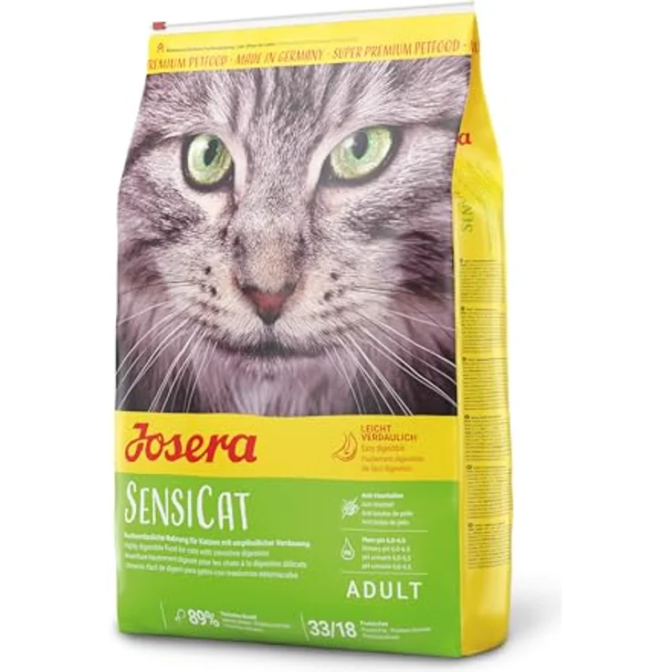 JOSERA SensiCat Adult, Premium Trockenfutter für empfindliche Katzen, Geflügel & Reis, 10 kg, weizenfrei, Made in Germany – Bild 1