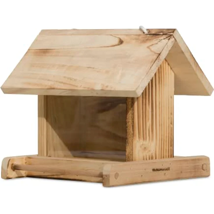 Windhager Vogelfuttersilo GARDEN, Vogelfutterhaus Vogelhäuschen Futterspender, aus Fichtenholz, inklusive Aufhängeschnur, 24 x 24 x 19 cm, 06911 – Bild 2