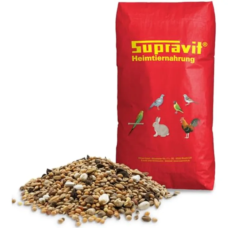 Supravit Agaporniden & Neophemafutter 25kg, vitaminreiche Mischung aus gesunden Körnern & Saaten für Sittiche & Papageien, 100% in Deutschland hergestellt