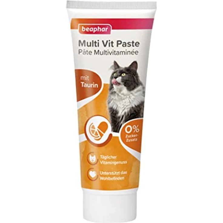 beaphar Multi Vitamin Paste Katze, 250g - Stärkt Haut und Fell, zuckerfrei und getreidefrei, tägliche Vitalitätsunterstützung – Bild 1
