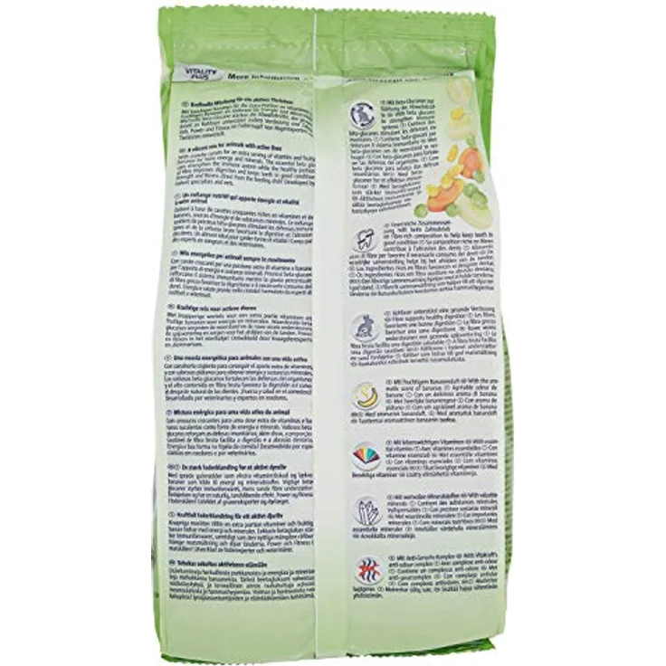 Vitakraft Life Power Zwergkaninchen, Vollnahrung im Frischebeutel mit Früchten, 600 g, ohne Zucker, reich an Vitaminen, geruchshemmend – Bild 3