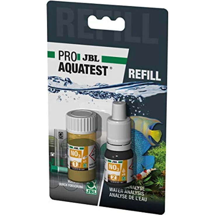 JBL Wassertest-Nachfüller ProAquaTest NO3, 2 Stück für Süß-/Meerwasser-Aquarien und Teiche, ideal zur Nitratbestimmung – Bild 1