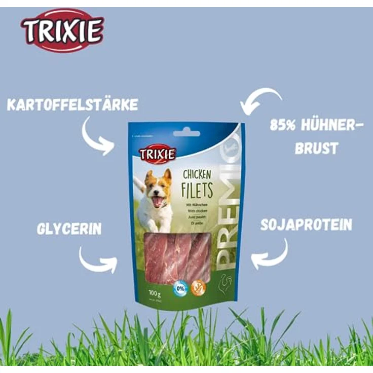 TRIXIE PREMIO Hunde-Chicken Filets 100g - glutenfreie, getreide- und zuckerfreie Premium-Hundeleckerli, hohe Proteinquelle für Training und Belohnung – Bild 3