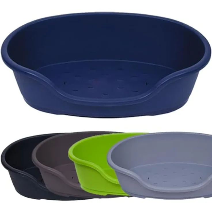 adena Hundekorb Kunststoff 125 cm, robust mit Anti-Rutsch-Füßen und Bodenbelüftung, blau