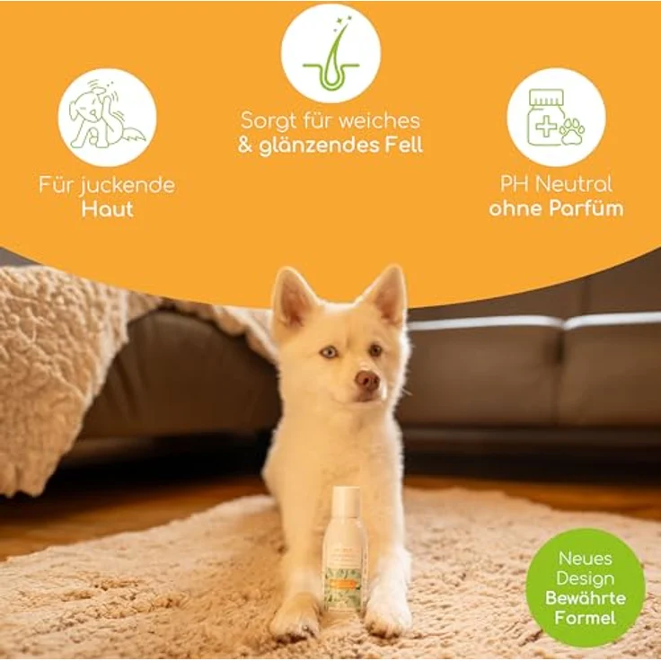Wolfsbacher Welpen-Shampoo Sensitiv, pH-neutrales Hundeshampoo ohne Parfüm, sanfte Pflege bei Juckreiz & Schuppen, 100% pflanzlich für Langhaar & Kurzhaar, 100ml – Bild 2