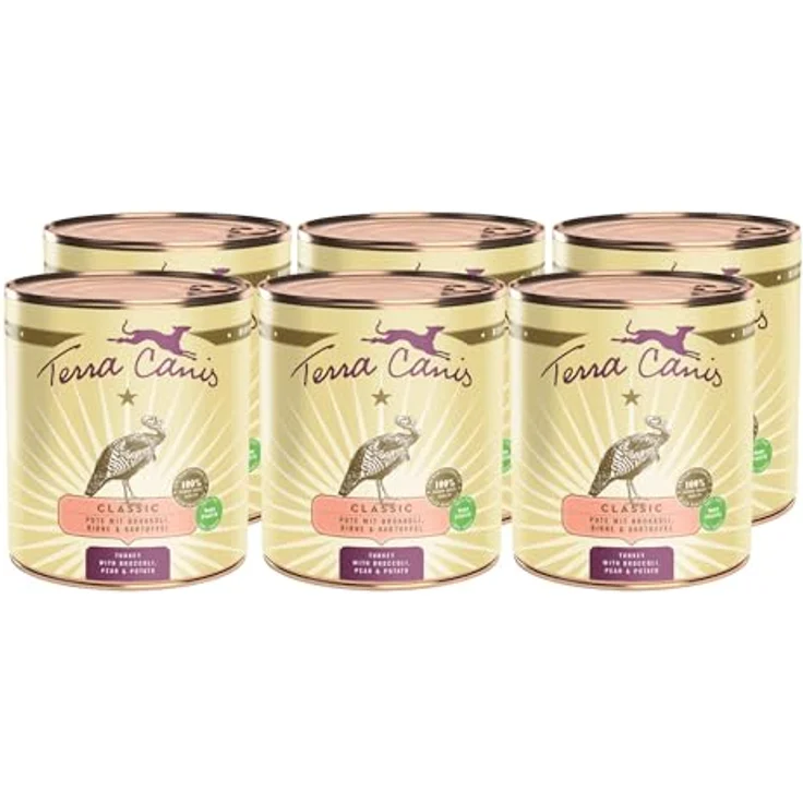 Terra Canis Classic Nassfutter Pute, Brokkoli, Birne & Kartoffel, 6x800g - Premium Hundefutter in 100% Lebensmittelqualität, allergen- & getreidearm, glutenfrei – Bild 1
