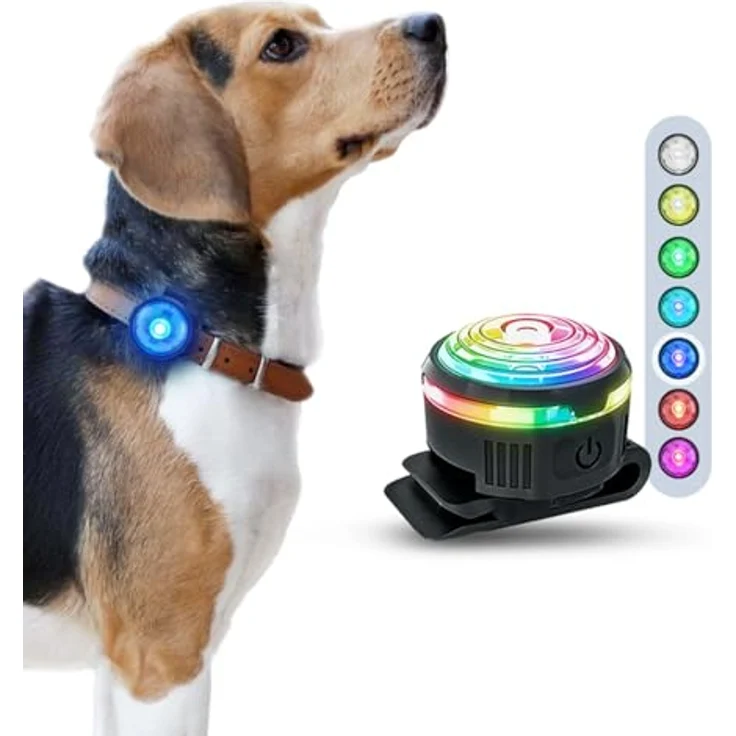 PAJ Light MINI, stark leuchtendes Mini Leuchthalsband für kleine + mittlere Hunde & Katzen – 100% wasserdicht, anpassbare Anbringung, 7 Farben für Sicherheit bei Nacht – Bild 1