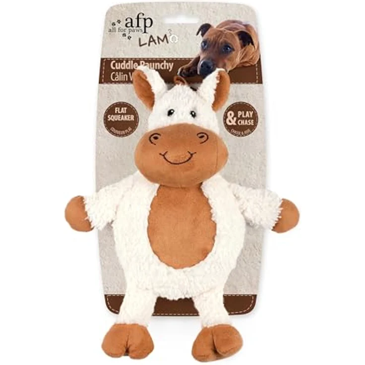 All for Paws AFP Lambswool-Cuddle Paunchy, Hundespielzeug aus weichem Faux Fleece mit Quietscher, ideal für drinnen – Bild 2