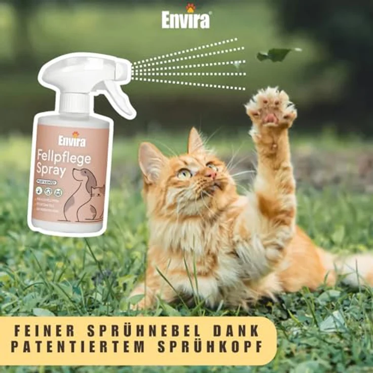 Envira Fellpflege-Spray für Hunde & Katzen 500 ml - Entfilzungsspray mit Repellent-Wirkung gegen Insekten, pflegt Fell & Haut, für alle Felltypen – Bild 4