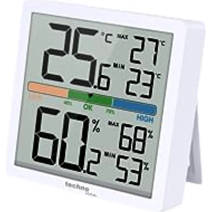 Technoline WS9472, digitales Thermo-Hygrometer mit Hintergrundbeleuchtung, Magnethalterung und Komfortanzeige