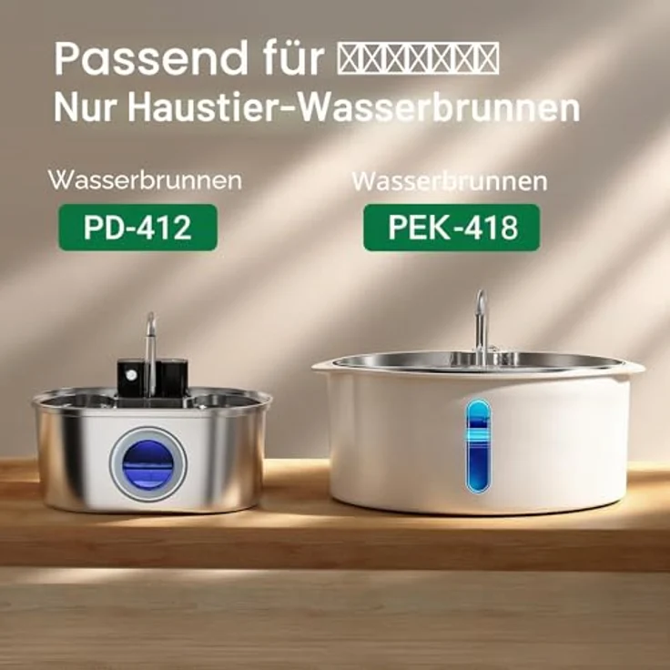 PEKTACO Katzenwasserbrunnenfilter PD-412, 6 Stück Ersatzfilter mit mehrstufigem Filtersystem für gesundes Wasser – Bild 2