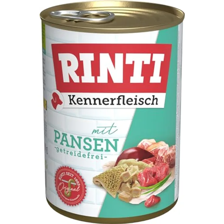 Rinti Kennerfleisch Pansen, Hunde-Nassfutter, 12 Dosen à 400g