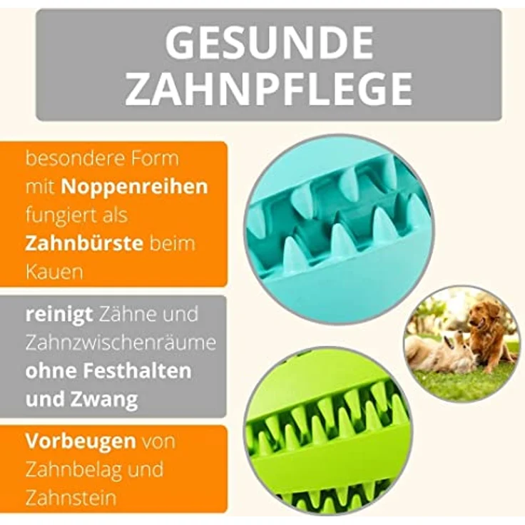 AMATHINGS Hundespielzeug Set Doppelpack Snackball und Snackrugby – 100% Naturkautschuk, zahnreinigend, für alle Hunderassen geeignet – Bild 3