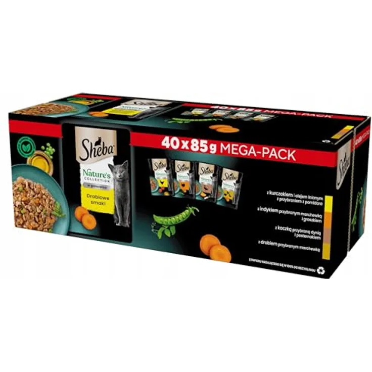 SHEBA® Geflügel Variation in Gelee, Katzen-Nassfutter, 40x85g, hochwertige Zutaten ohne Zusatzstoffe