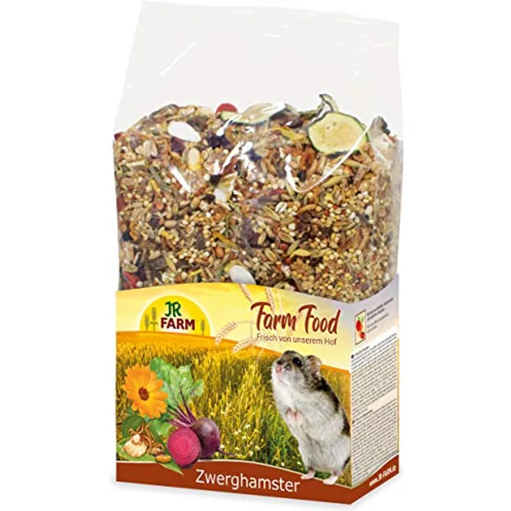 JR Farm Zwerghamster Adult, 500g Alleinfuttermischung mit 35+ Saaten und tierischen Proteinen, unterstützt Darmflora