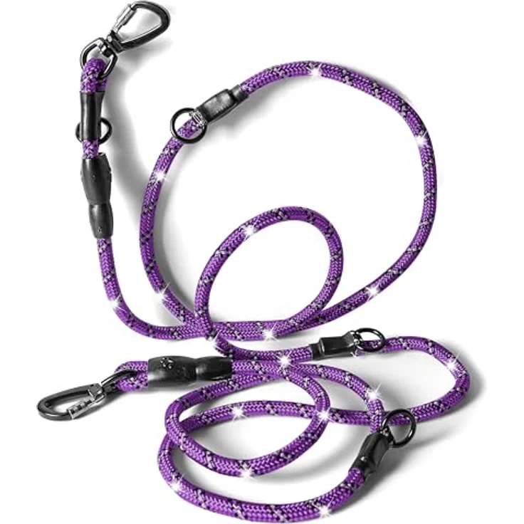 rootsnoot verstellbare Hundeleine, 200 cm lang, 0,8 cm stark, für kleine Hunde bis 5 kg, 4-fach verstellbar, leicht und robust – Bild 1