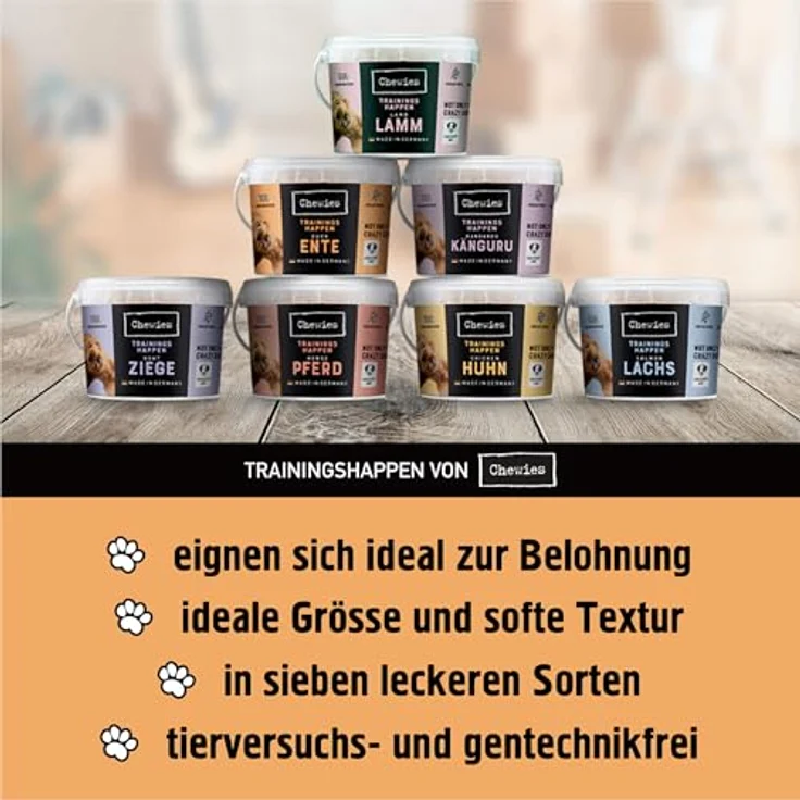 Chewies Trainingshappen Ente - Monoprotein Snack für Hunde, 300 g - getreidefrei, zuckerfrei, hypoallergen, weiche Leckerlies fürs Hundetraining – Bild 4