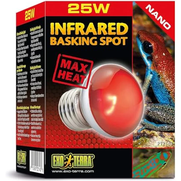 Exo Terra Infrared Basking Spot Nano, Infrarotlampe für Reptile Dome Nano, 25W, E27, erhöht die Lufttemperatur, 24-Stunden-Strahlungswärme – Bild 1