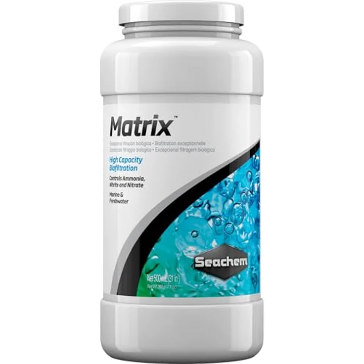 Seachem Matrix, 500 ml Wasseraufbereitung zur Unterstützung von denitrifizierenden Bakterien, extrem hohe Oberfläche
