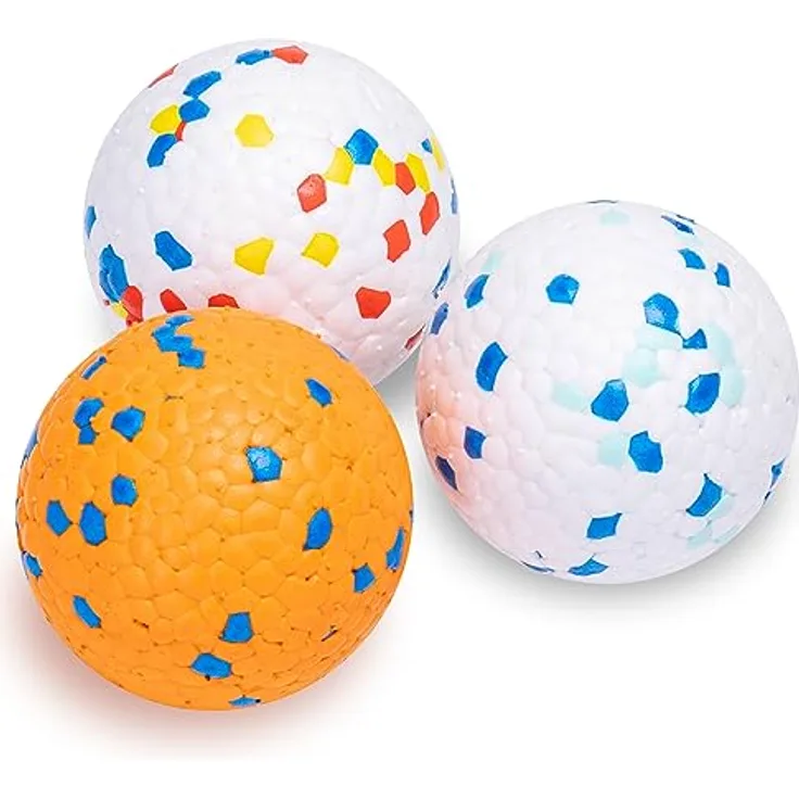 Nobleza Hundeball Unzerstörbar, 3er Set bissfeste Hundespielzeuge aus E-TPU, für kleine, mittelgroße und große Hunde, Ø 6,3 cm