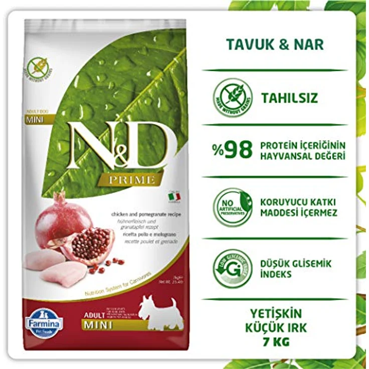 Farmina N&D Prime Adult Mini Pellets Hundefutter, Trockenfutter mit Huhn und Granatapfel, 7 kg, ohne Mais, reich an Vitaminen und natürlichen Antioxidantien – Bild 5