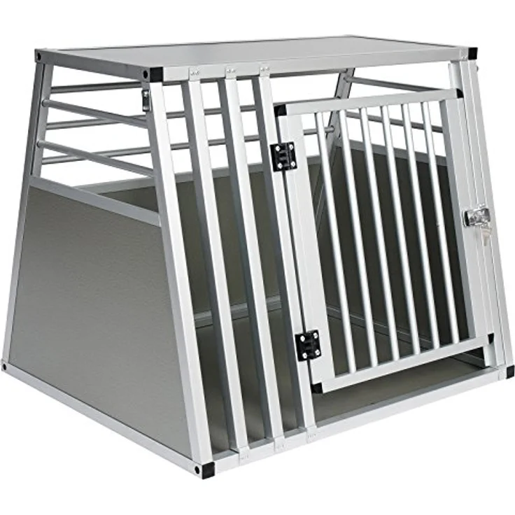 EUGAD Tiertransportbox, Hundetransportbox Alu Reisebox Autobox XL Silber, Sicherheitsverschluss, gute Belüftung, Kunststoffschutz - Preisvergleich – Bild 4