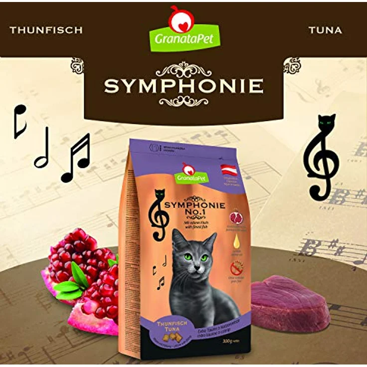 GranataPet Symphonie No.1, Trockenfutter für Katzen mit Thunfisch und Granatapfelkernen, 300g – Bild 2