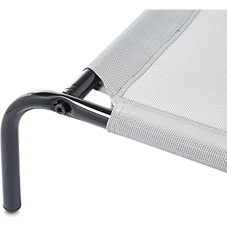 Amazon Basics Kühlendes erhöhtes Hund Haustierbett, grau, L 130 x 80 x 19 cm, luftzirkulierendes Netzgewebe, leicht zu reinigen – Bild 4
