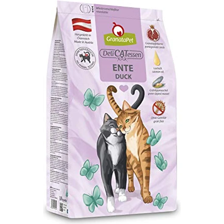 GranataPet DeliCatessen Ente Adult, Trockenfutter für Katzen, Alleinfuttermittel ohne Getreide & Zuckerzusätze, 1,8 kg – Bild 1