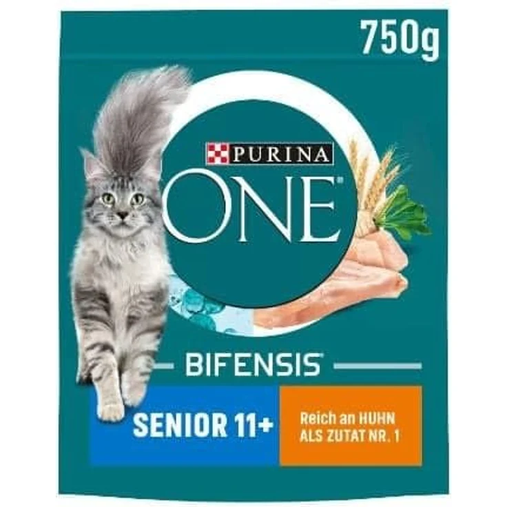 Purina ONE BIFENSIS Senior 11+, Trockenfutter für ältere Katzen, 750 g, mit Vitaminen und Mineralstoffen für Vitalität und gesunde Haut