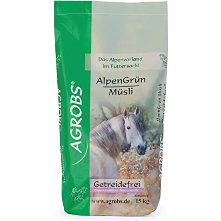 Agrobs Alpengrün Müsli 4 kg Nachfüllpack, getreidefrei und melassefrei