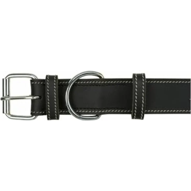 TRIXIE Heartbeat Lederhalsband, geöltes Leder, S-M 34-40 cm, 30 mm, D-Ring für sicheren Leinenanschluss – Bild 5