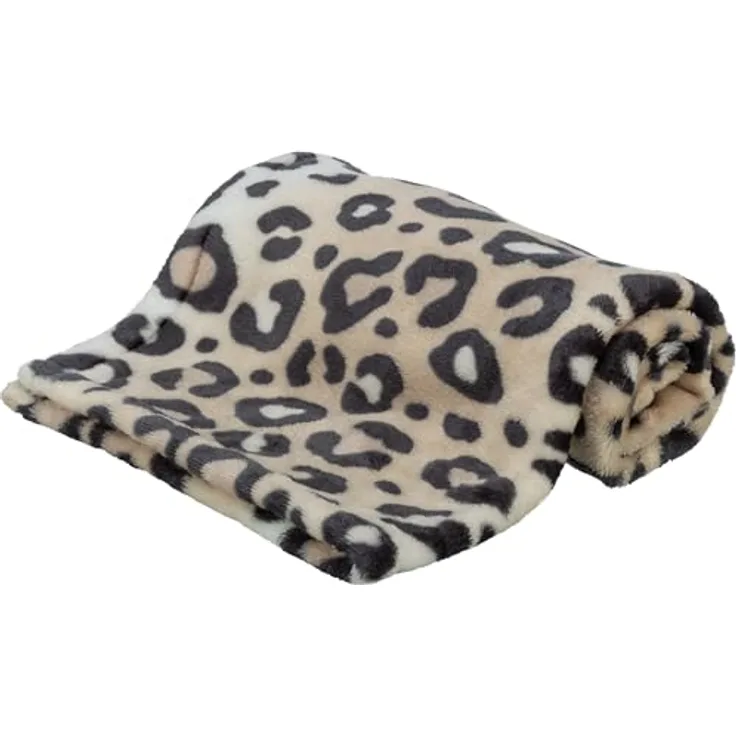 Trixie Hundedecke Leo, weiches Hundekissen in Creme, 70x50cm mit rutschfestem Boden und abnehmbarem Bezug