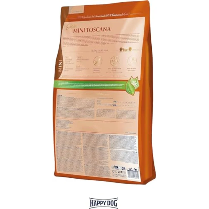 Happy Dog Sensible Mini Toscana, Trockenfutter für kleine Hunde bis 10 kg, mit Ente und Lachs, 800g – Bild 5