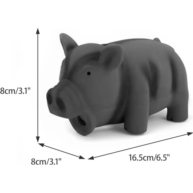 Chiwava Quitschendes Hundespielzeug 2er Set, Latex Schwein mit Grunzgeräusch, 16,5 cm für mittelgroße Hunde bis 25 kg – Bild 3