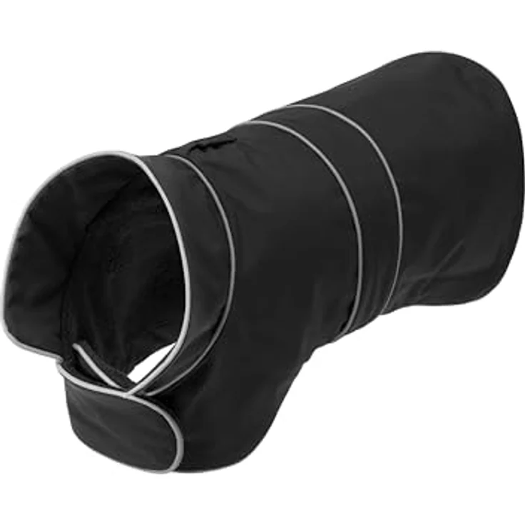 Larkson Jonte Hundemantel Schwarz, Regenmantel für Kleine & Mittelgroße Hunde, 10000 mm Wassersäule, Verstellbar, Reflektierende Elemente – Bild 3