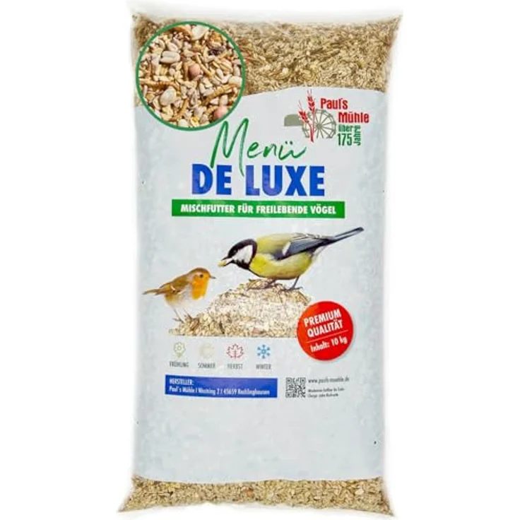 Pauls Mühle Wildvogelfutter Deluxe, 10 kg Mischung für Wildvögel – Bild 1