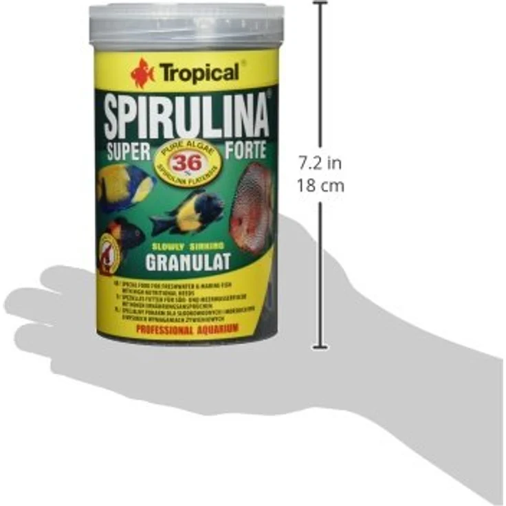 Tropical Super Spirulina Forte, Granulatfutter mit 36% Spirulina (Platensis) für Cichliden und Meerwasserfische, 1 l Packung – Bild 3