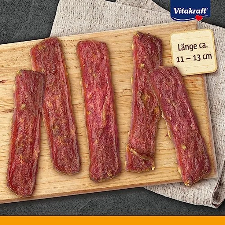 Vitakraft Pure Ham Strips, Hundeleckerli mit 100% magerem Schweinefleisch, zuckerfrei, 80g, wiederverschließbarer Beutel – Bild 3