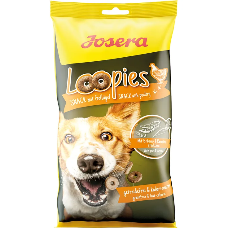 Josera Loopies - Sparpaket, 6 x 150 g Hundesnacks mit Geflügel, ohne Getreide, ideal für ernährungssensible Hunde