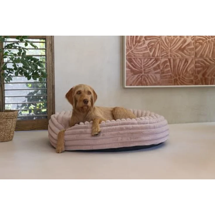 Designed By Lotte Tierkissen Hundekissen Reza rund rosa, rutschfeste Unterseite – Bild 3