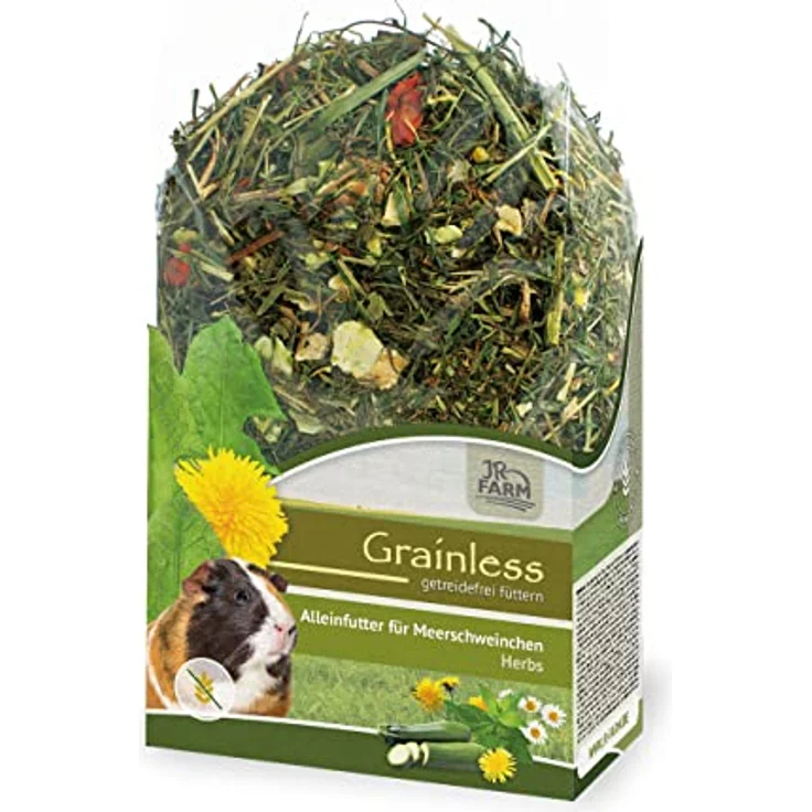 JR Grainless Herbs, Getreidefreies Meerschweinchenfutter mit Ballaststoffen und natürlichen Vitaminen, 400g – Bild 1