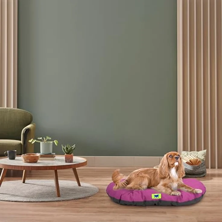 Ferplast Hundebett Relax, doppelseitiges Baumwoll-Hundekissen mit weicher Polsterung, waschbar, 78 x 50 cm, Viola – Bild 2