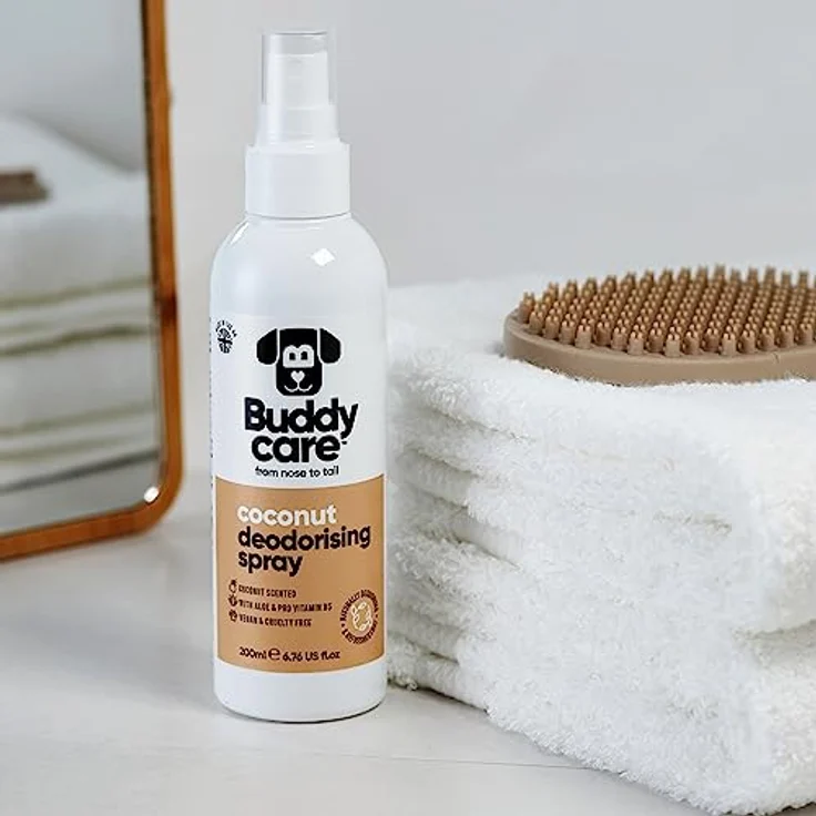 Buddycare Desodorierungsspray für Hunde – Kokosnuss – Mit Aloe Vera und Pro Vitamin B5, 200 ml, vegan, tierversuchsfrei – Bild 5