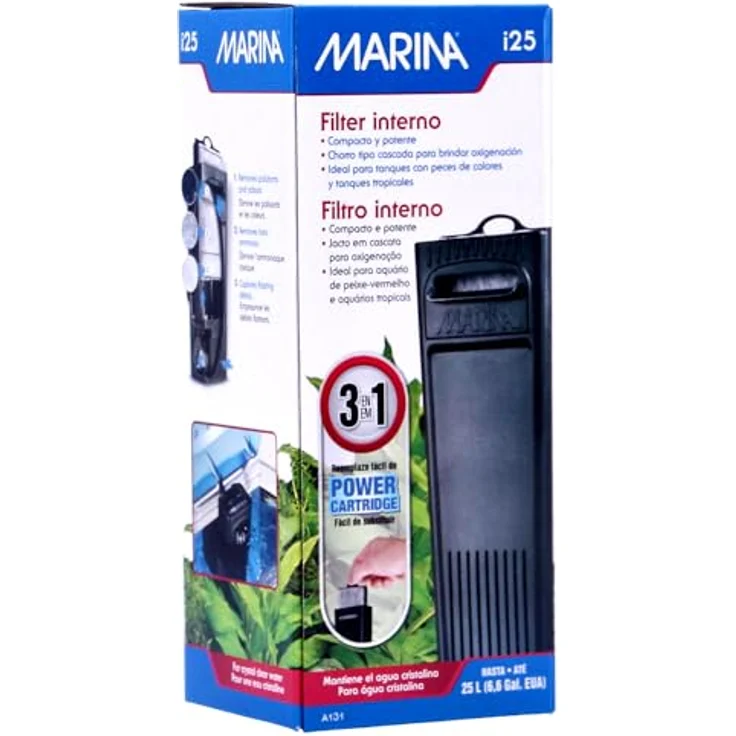 Marina Aquariumfilter Innenfilter i25, kompakter 3-Stufen Wasserfilter für Aquarien bis 25 Liter, energieeffizient – Bild 3