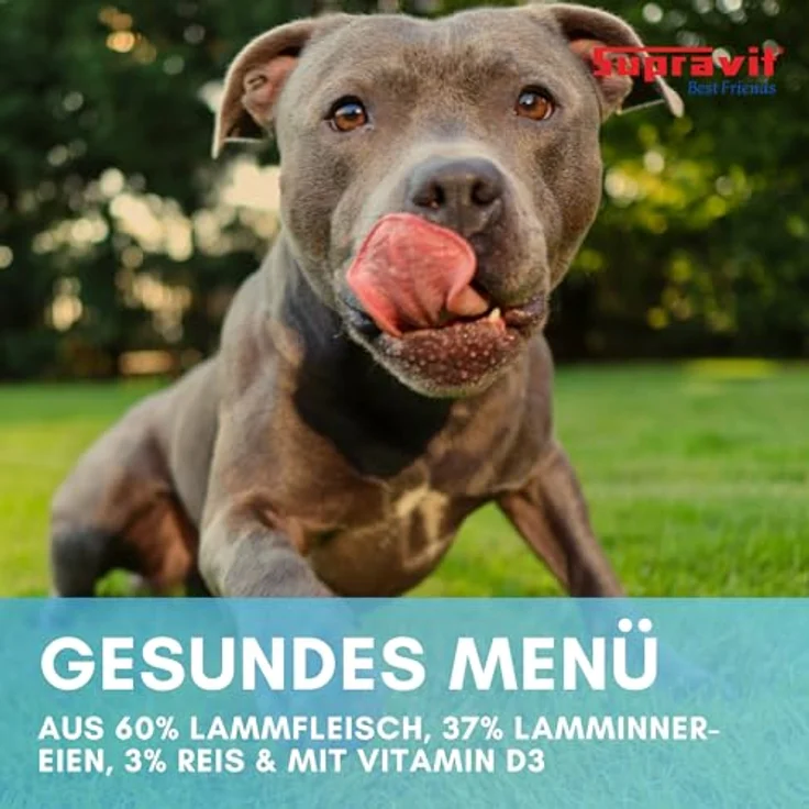 Supravit Nassfutter für Hunde, Lamm & Reis, 12 x 410g Dosen, getreidefrei, besonders gut verdaulich und verträglich – Bild 4
