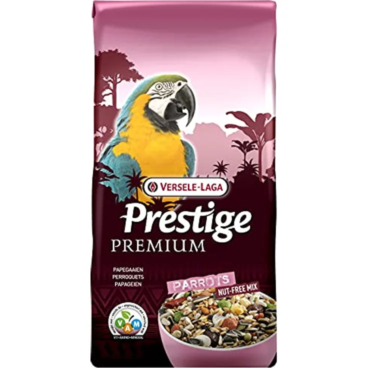 Versele Laga Prestige Premium Papagei, nussfreies Vogelfutter mit VAM Körnchen, 15 kg